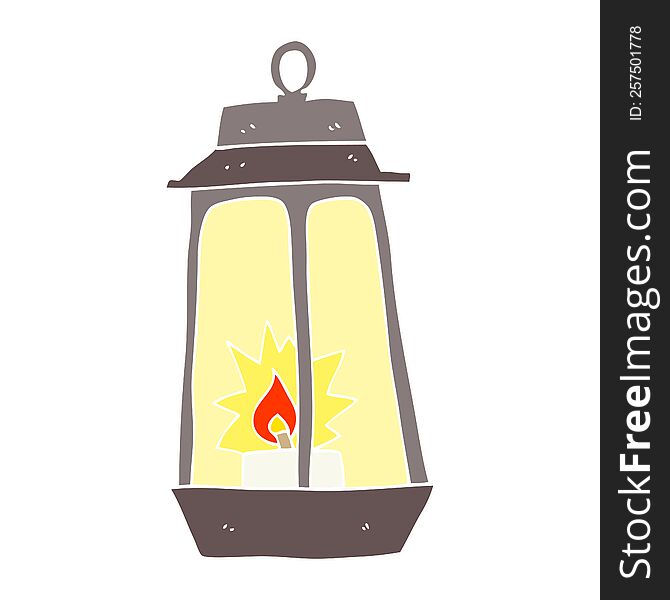 Flat Color Illustration Of A Cartoon Lantern