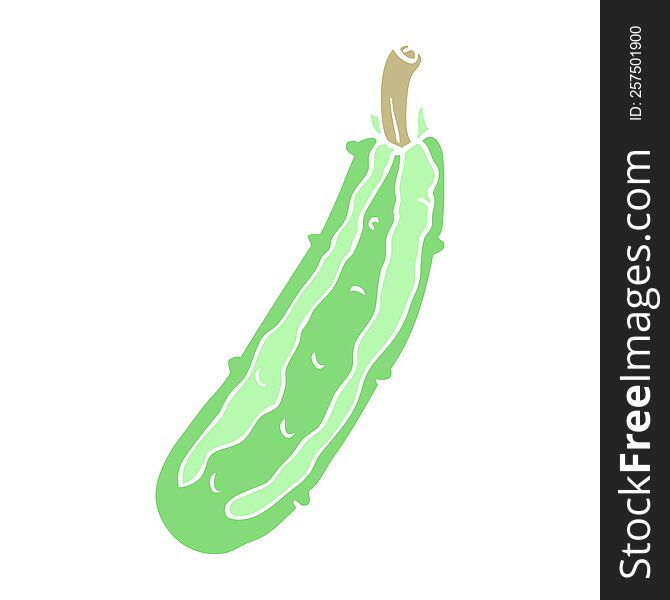 flat color illustration of a cartoon zucchini