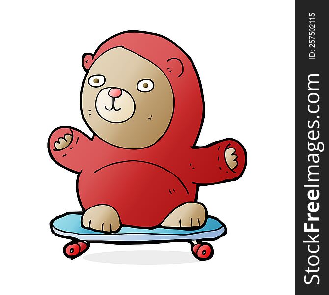 cartoon bear on skateboard