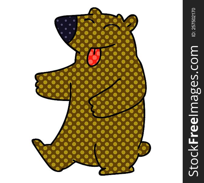 Quirky Comic Book Style Cartoon Bear