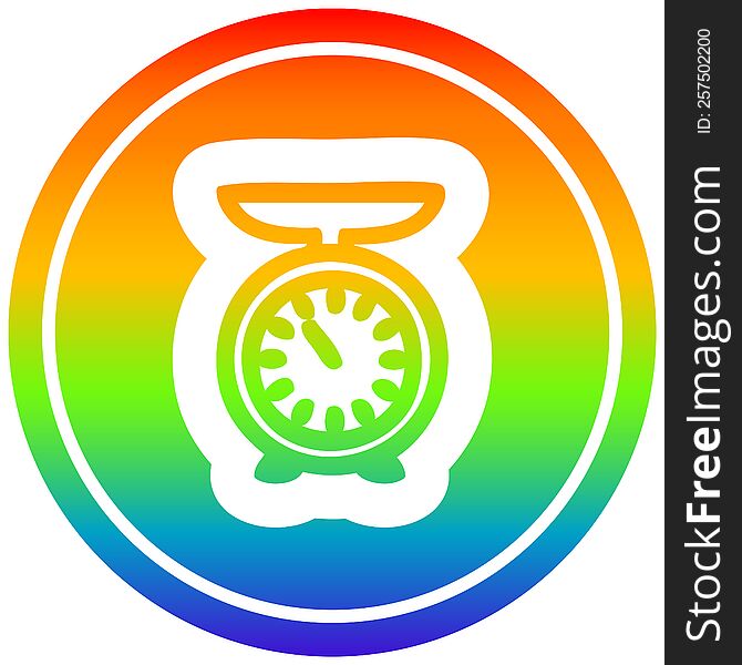 weighing scales circular icon with rainbow gradient finish. weighing scales circular icon with rainbow gradient finish