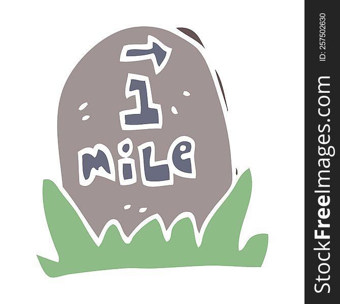 cartoon doodle mile marker