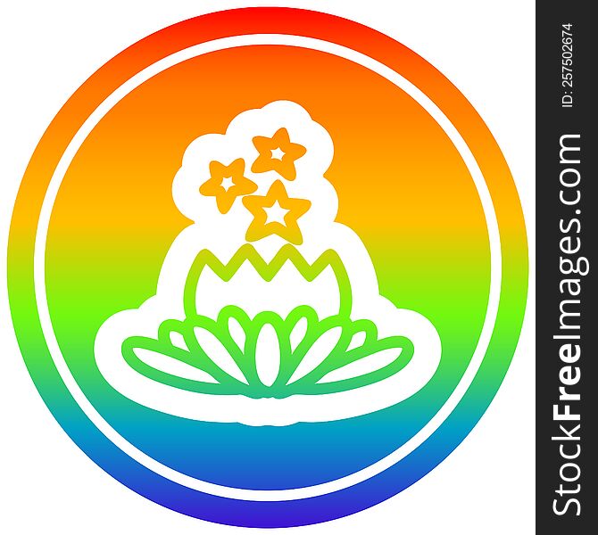 magical flower circular icon with rainbow gradient finish. magical flower circular icon with rainbow gradient finish