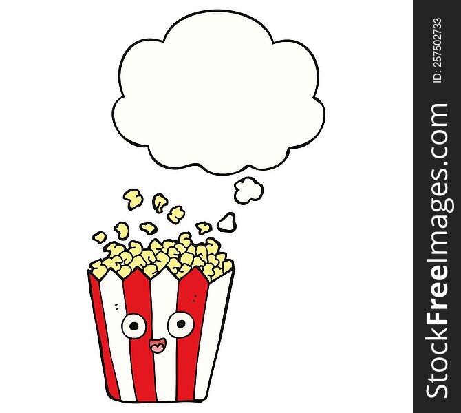 cartoon popcorn and thought bubble