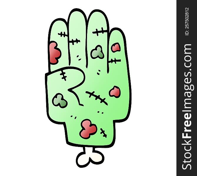 Vector Gradient Illustration Cartoon Zombie Hand