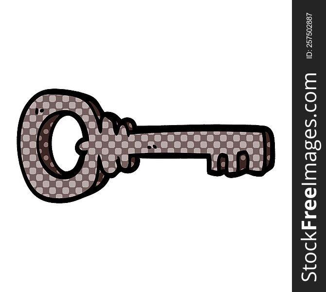 cartoon doodle metal key
