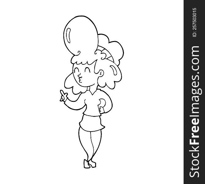 cartoon woman with big hair