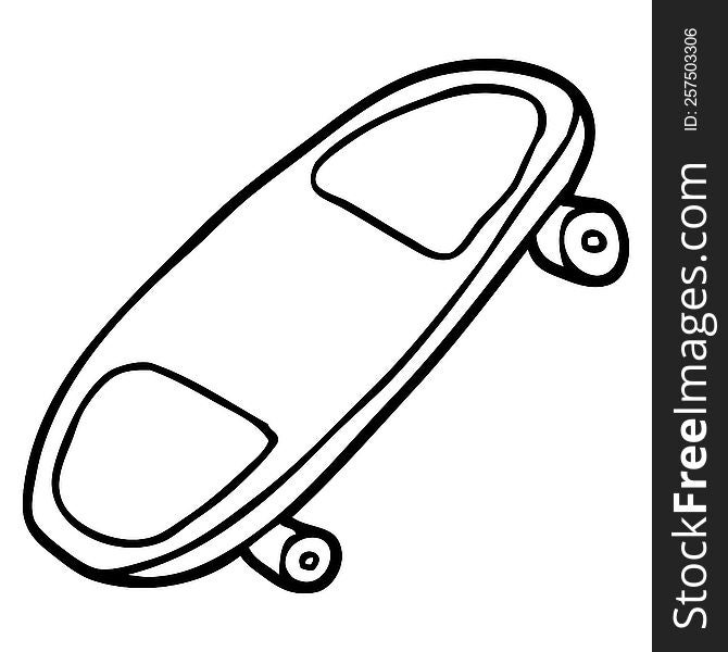 line drawing cartoon skate board