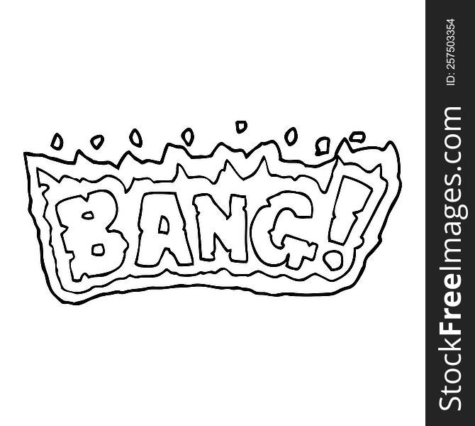 line drawing cartoon word bang