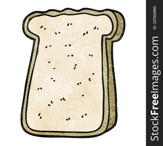 freehand textured cartoon slice of toast