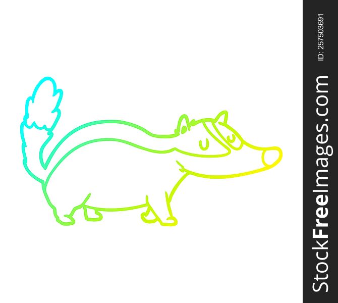 Cold Gradient Line Drawing Cartoon Badger