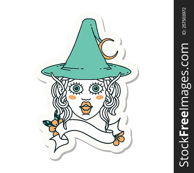 Elf Mage Character Face Sticker
