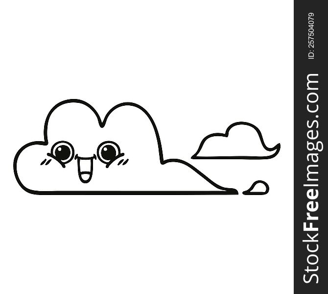 Line Drawing Cartoon Clouds