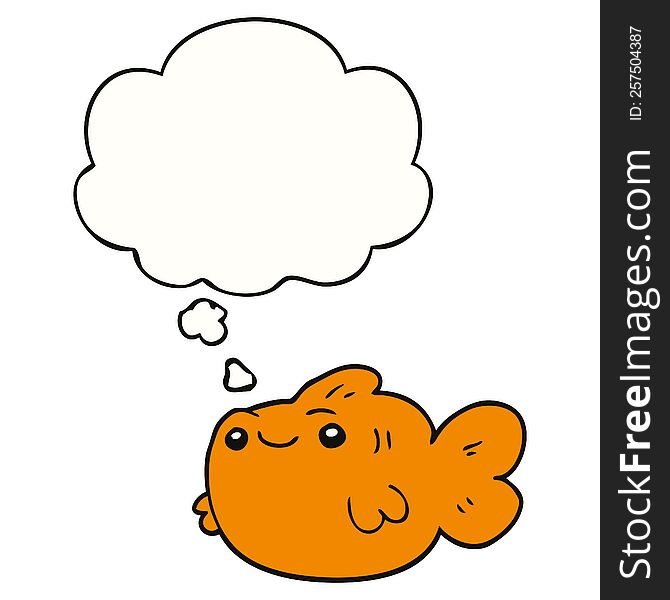 cartoon fish with thought bubble. cartoon fish with thought bubble