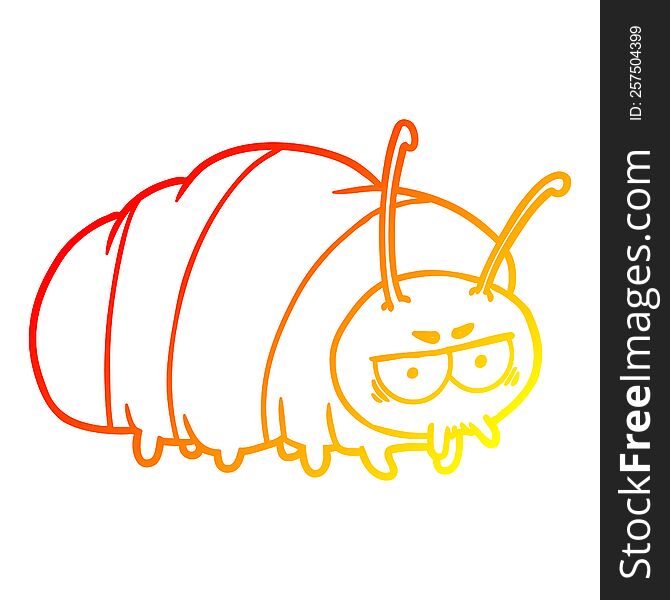 warm gradient line drawing of a cartoon bug