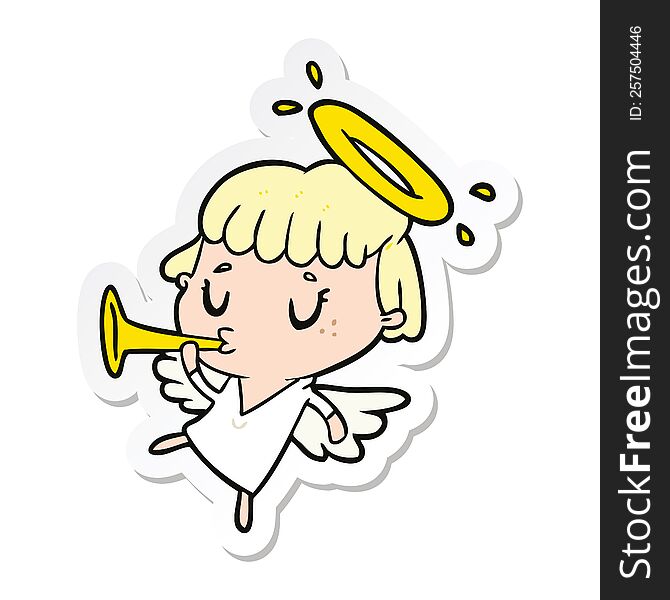 sticker of a cartoon angel