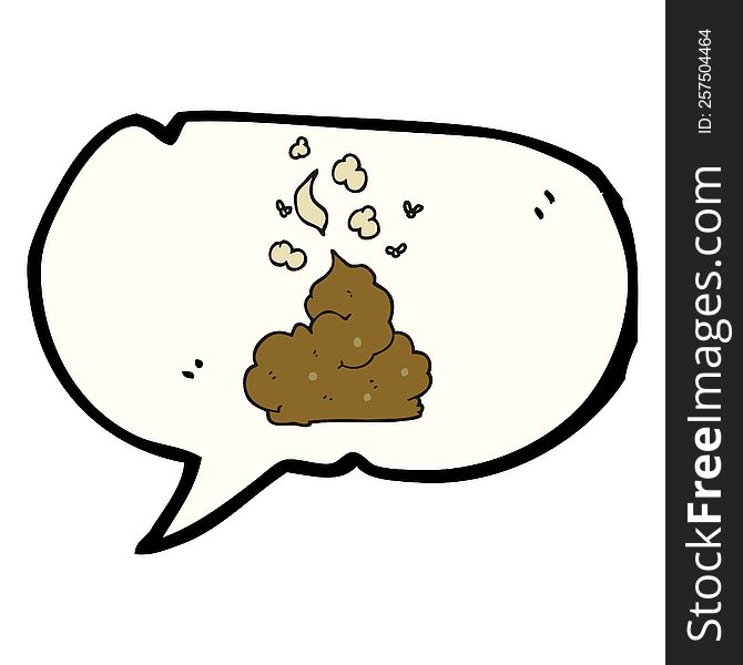 freehand drawn speech bubble cartoon gross poop