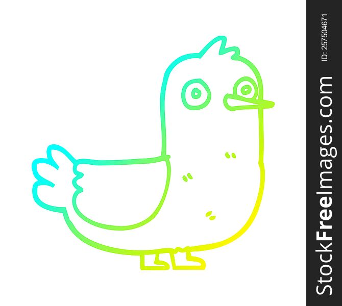 Cold Gradient Line Drawing Cartoon Seagull