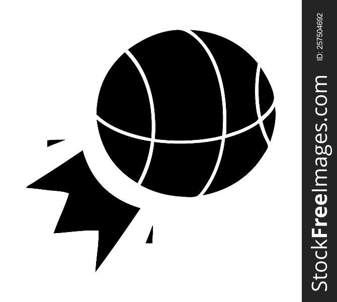 flat symbol of a basket ball. flat symbol of a basket ball