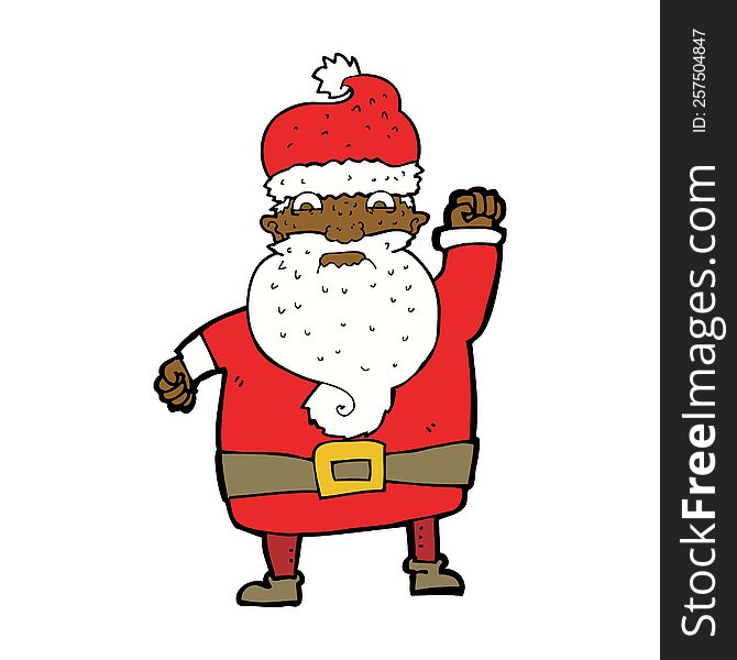 Cartoon Angry Santa Claus