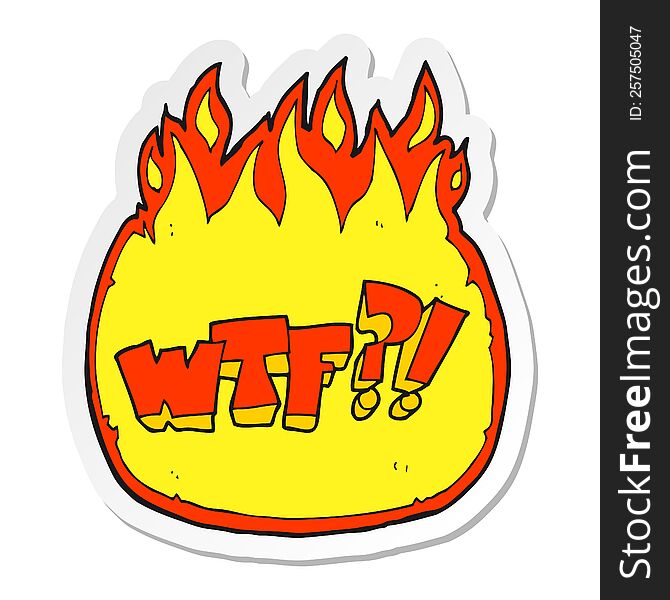 Sticker Of A Cartoon WTF Symbol