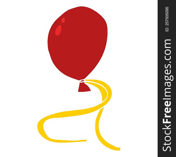 cartoon doodle red balloon