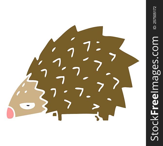 Cartoon Doodle Angry Hedgehog