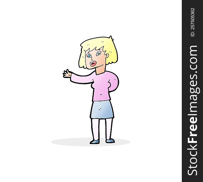 cartoon woman explaining