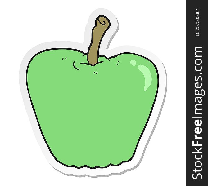 Sticker Of A Cartoon Apple