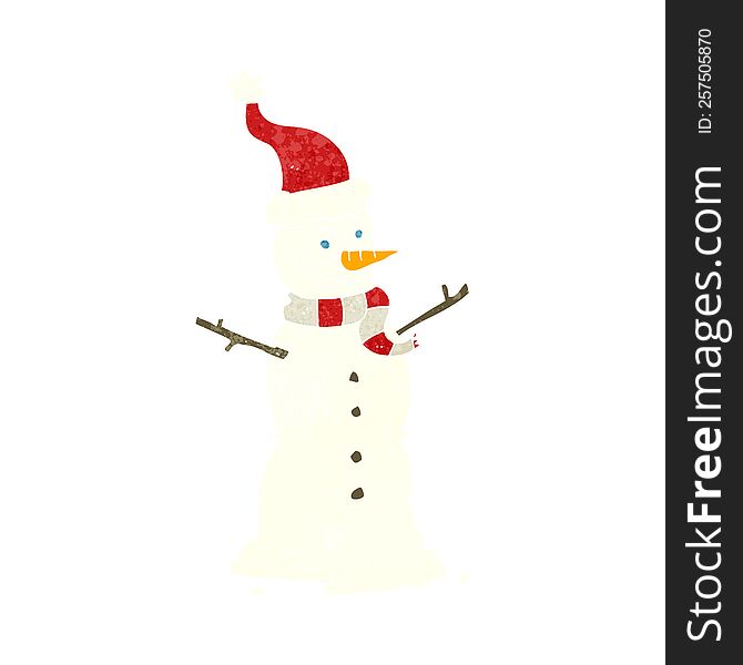 Retro Cartoon Snowman
