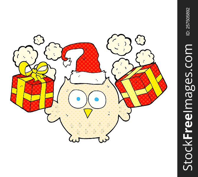 Cartoon Christmas Owl