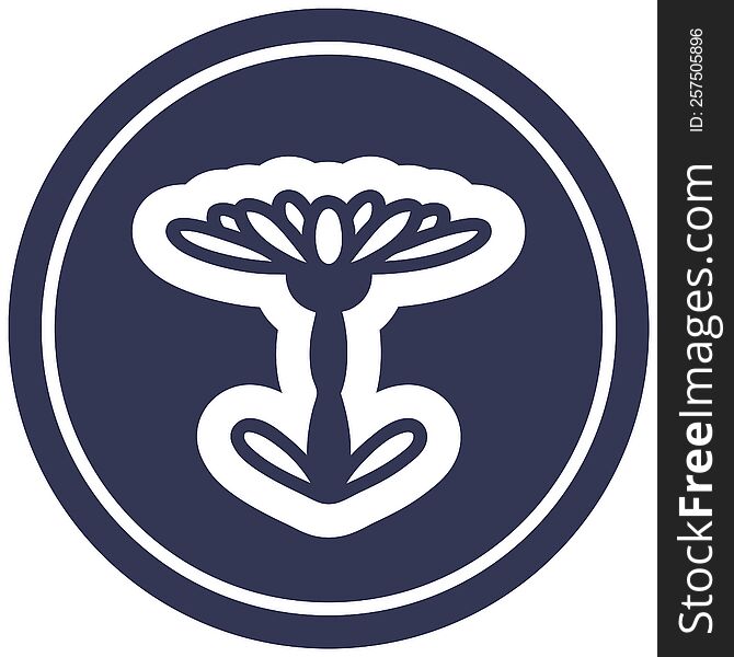 blooming flower circular icon symbol