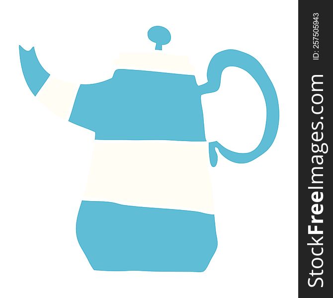 cartoon doodle coffee pot