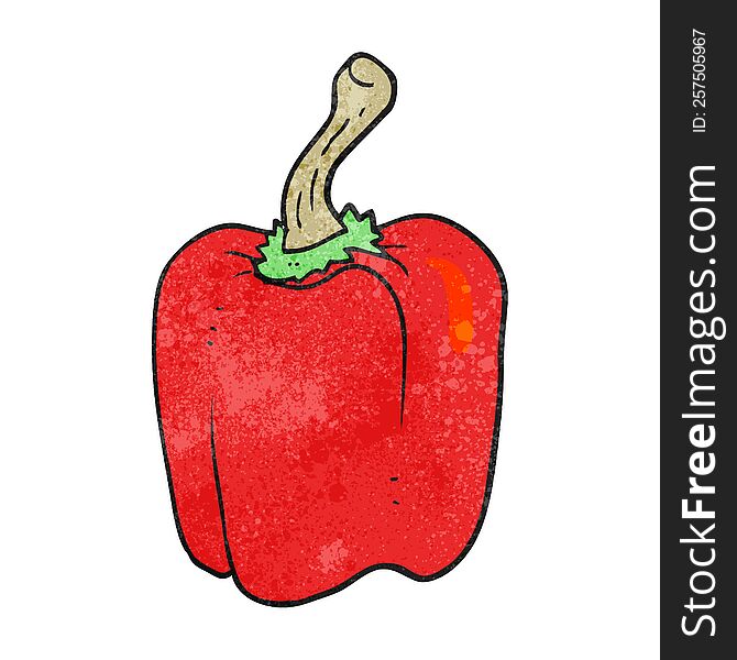 freehand textured cartoon red pepper