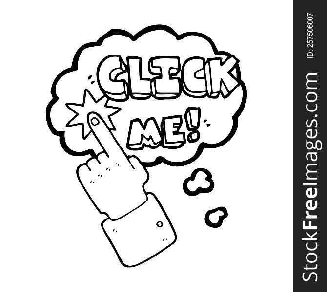 Click Me Thought Bubble Cartoon Sign