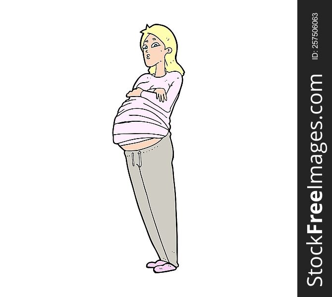 cartoon pregnant woman