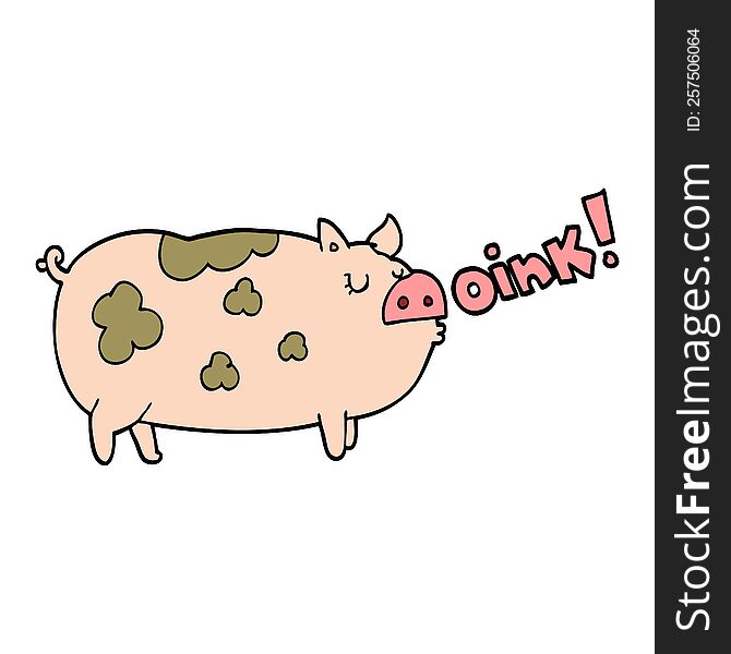 cartoon oinking pig