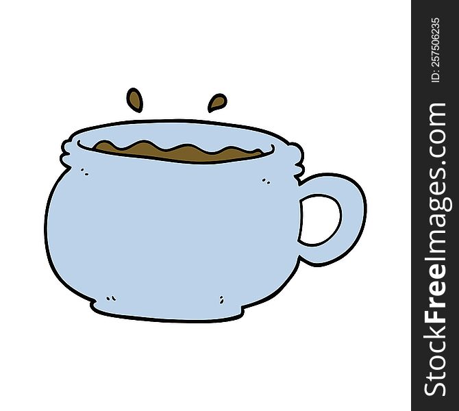 cartoon hot cup of coffee