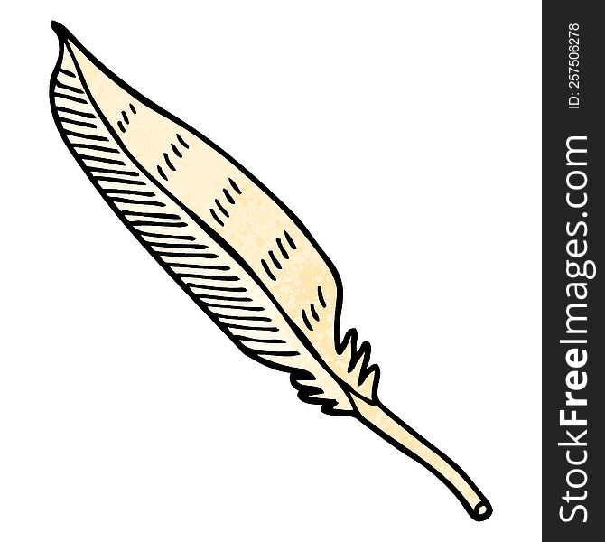 grunge textured illustration cartoon feather