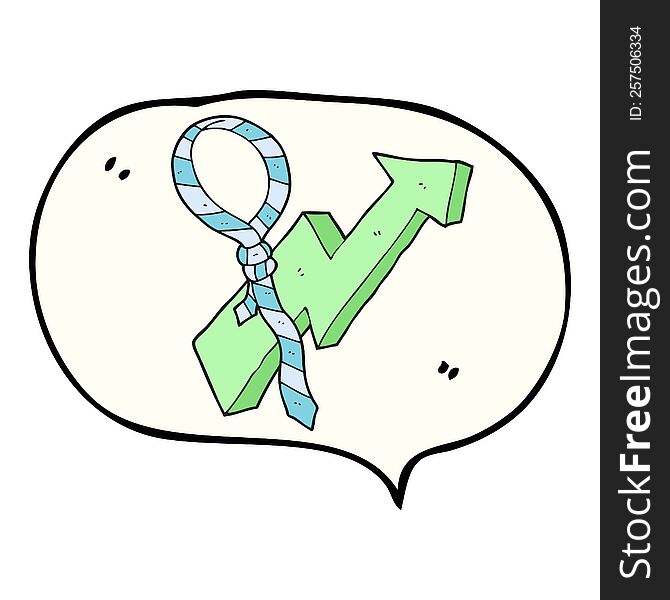 freehand drawn speech bubble cartoon work tie and arrow progress symbol