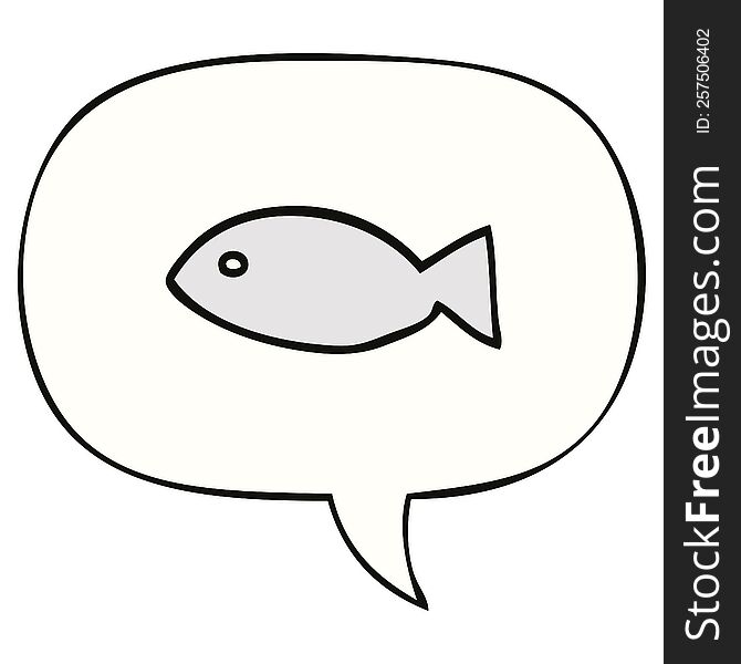 Cartoon Fish Symbol And Speech Bubble