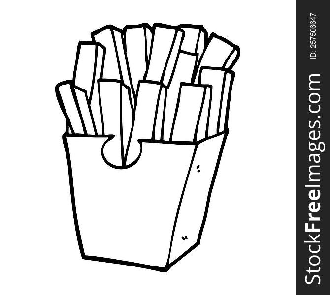 line drawing cartoon takeout fries