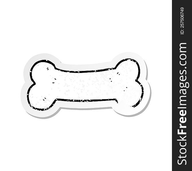 distressed sticker of a cartoon bone