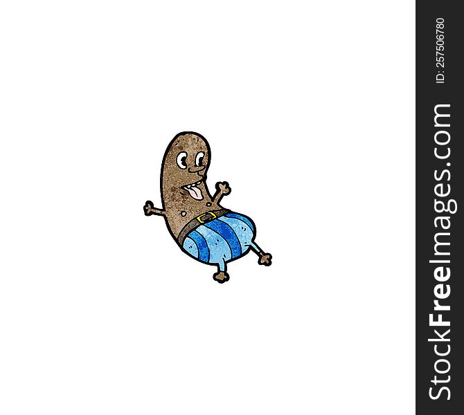 funny bean shaped man cartoon