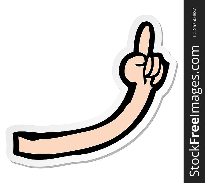 sticker of a cartoon arm