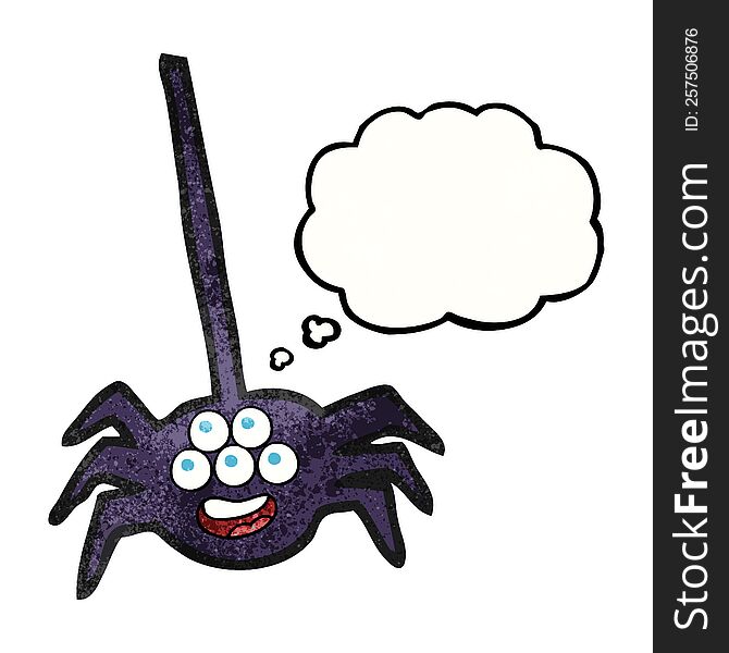 Thought Bubble Textured Cartoon Halloween Spider