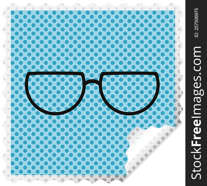 Spectacles Graphic Vector Illustration Square Sticker Stamp