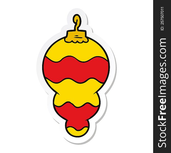 sticker of a cartoon christmas decoration