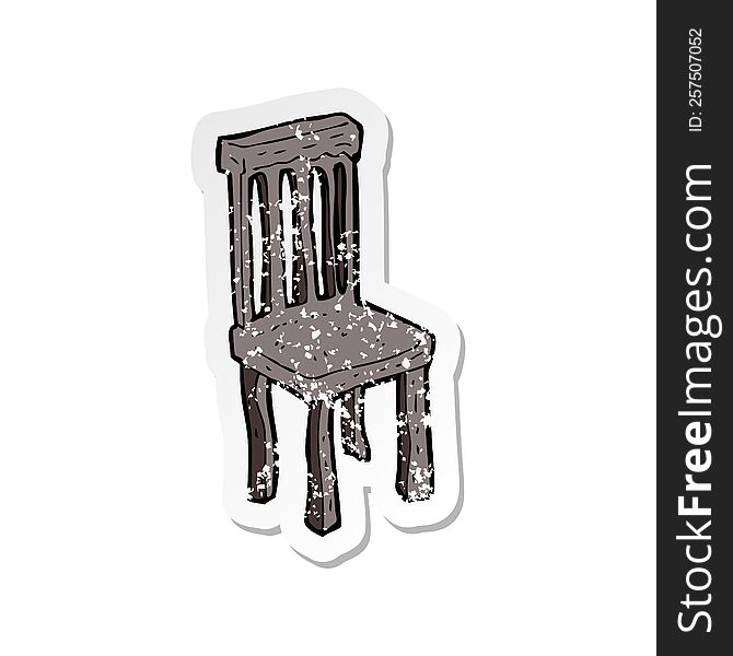 retro distressed sticker of a cartoon old wooden chair