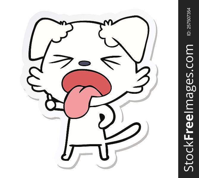 sticker of a cartoon disgusted dog